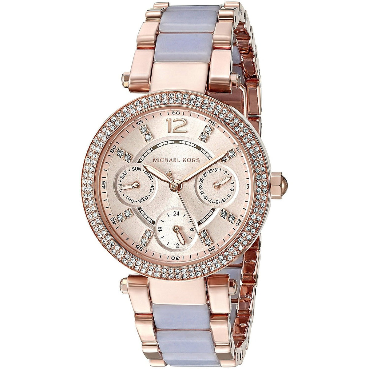 Michael Kors Women&#39;s MK6327 Parker Chronograph Crystal Two-Tone Stainless steel and Acetate Watch