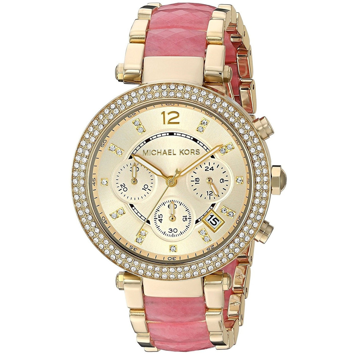 Michael Kors Women&#39;s MK6363 Parker Chronograph Crystal Two-Tone Stainless steel and Acetate Watch