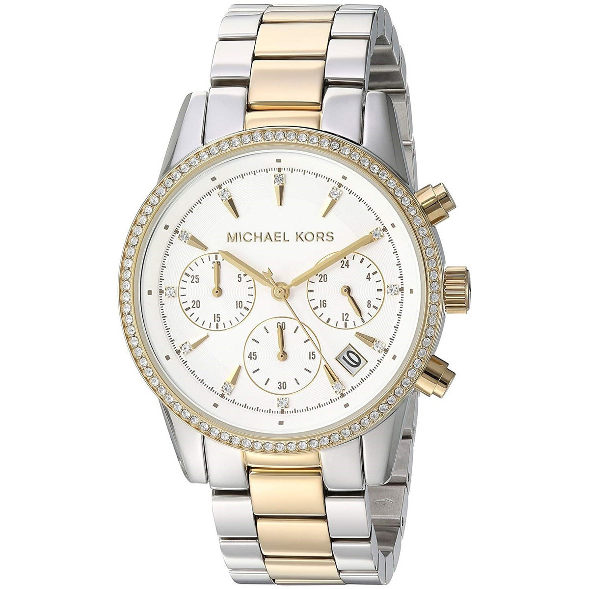 Michael Kors Women&#39;s MK6474 Ritz Chronograph Crystal Two-Tone Stainless Steel Watch