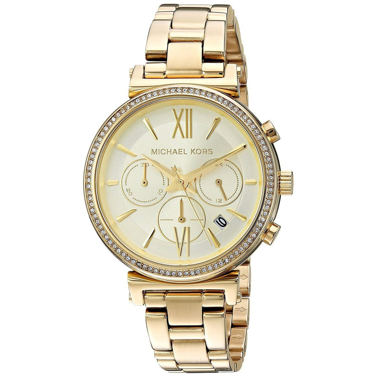 Michael Kors Women&#39;s MK6559 Sofie Chronograph Crystal Gold-Tone Stainless Steel Watch