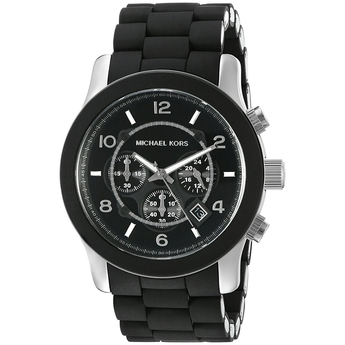 Michael Kors Men&#39;s MK8107 Runway Chronograph Black Silicone Watch