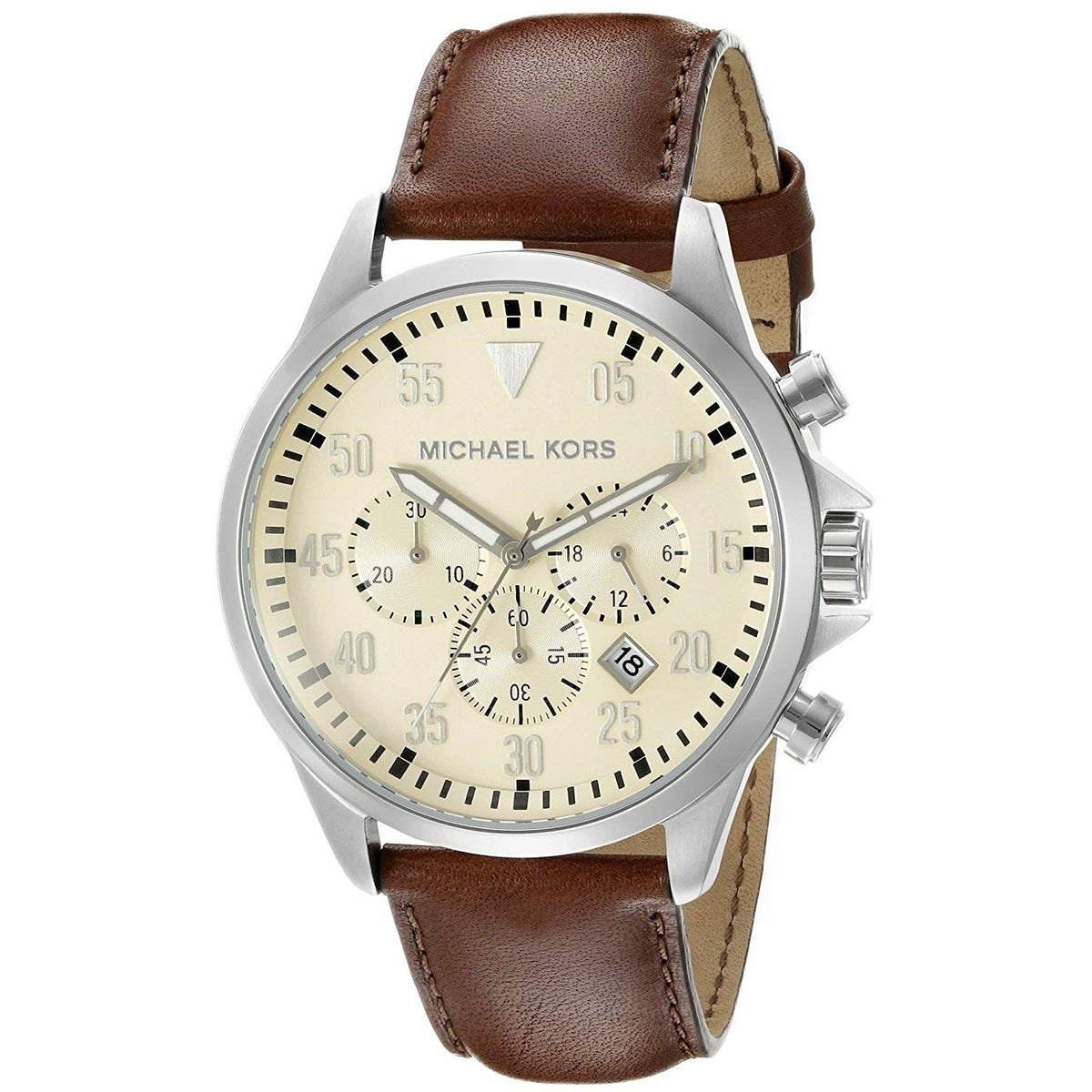 Michael Kors Men&#39;s MK8441 Gage Chronograph Brown Leather Watch