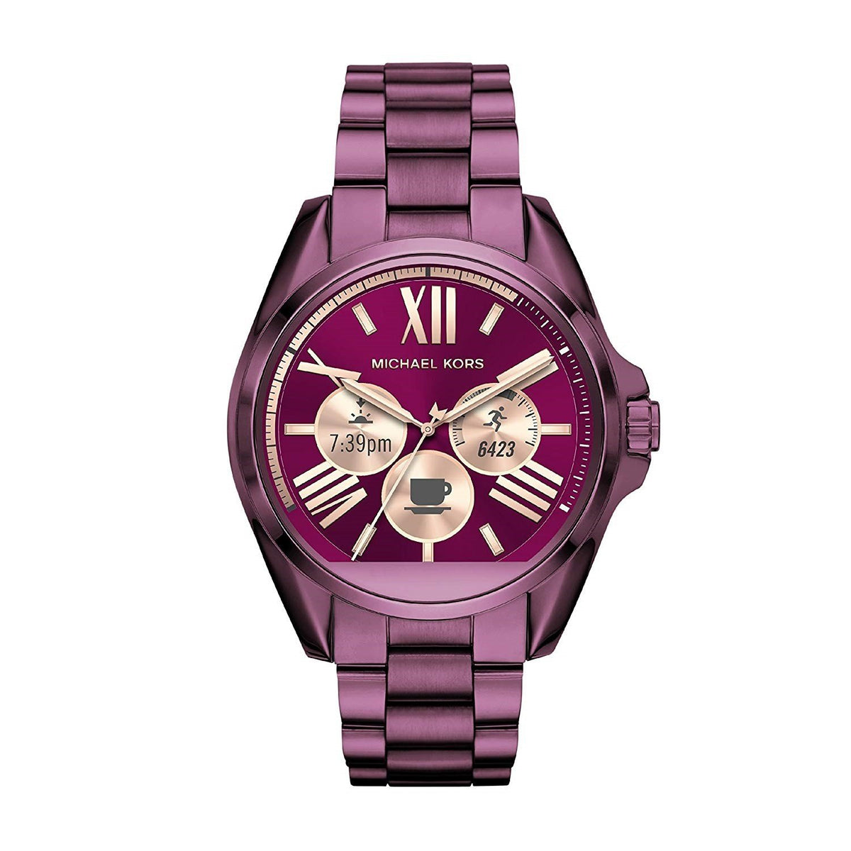 Michael Kors Women&#39;s MKT5017 Bradshaw Smartwatch, Touchscreen Purple Stainless Steel Watch