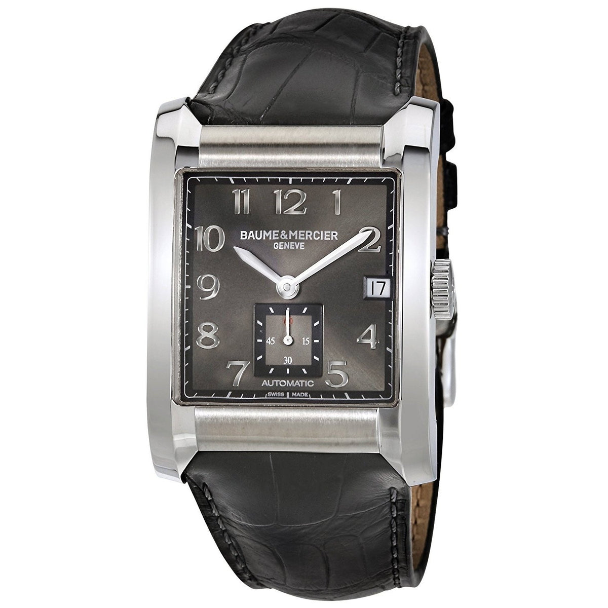 Baume &amp; Mercier Men&#39;s MOA10027 Hampton Automatic Black Leather Watch