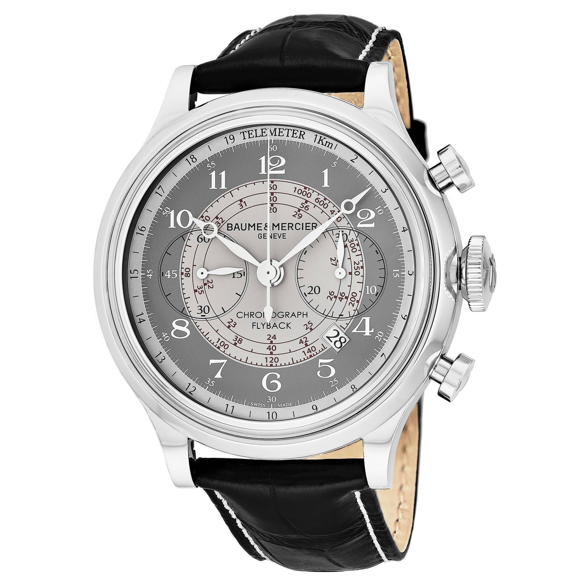 Baume &amp; Mercier Men&#39;s MOA10086 Capeland Chronograph Black Leather Watch