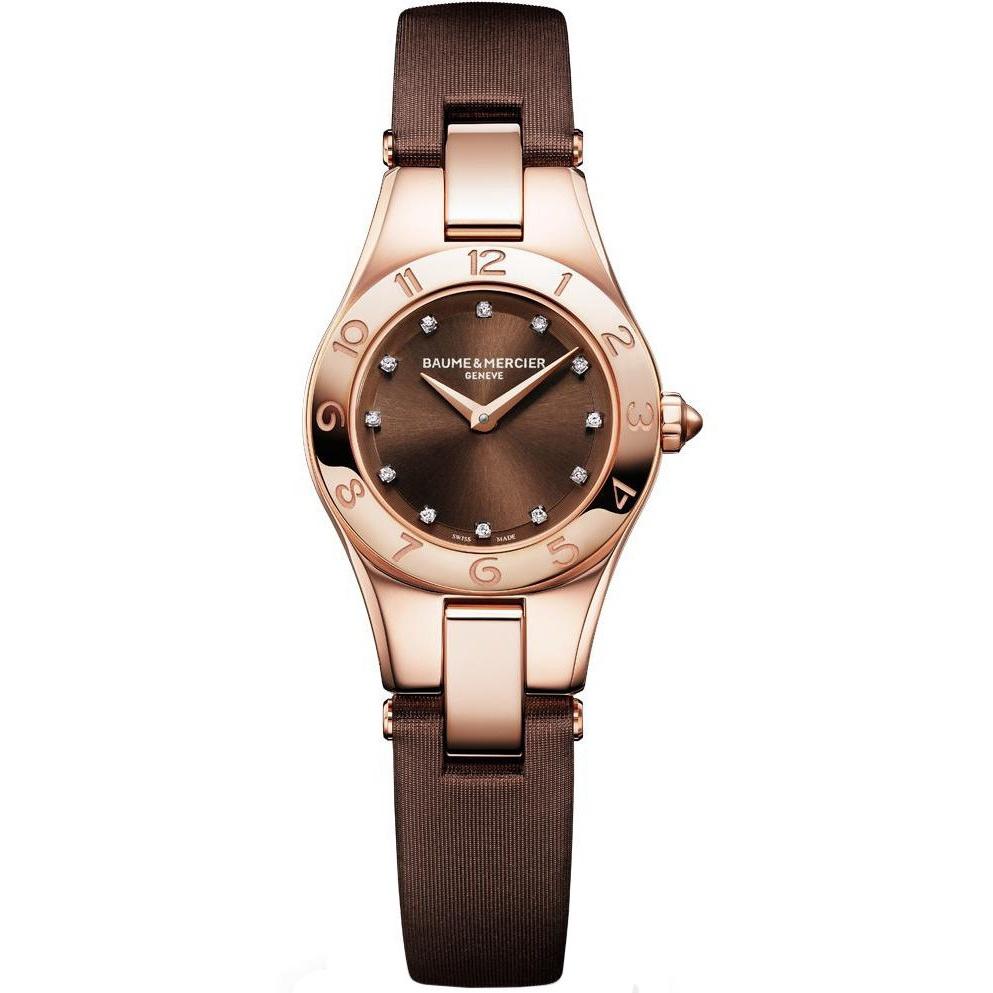 Baume &amp; Mercier Women&#39;s MOA10090 Linea Brown Satin Watch