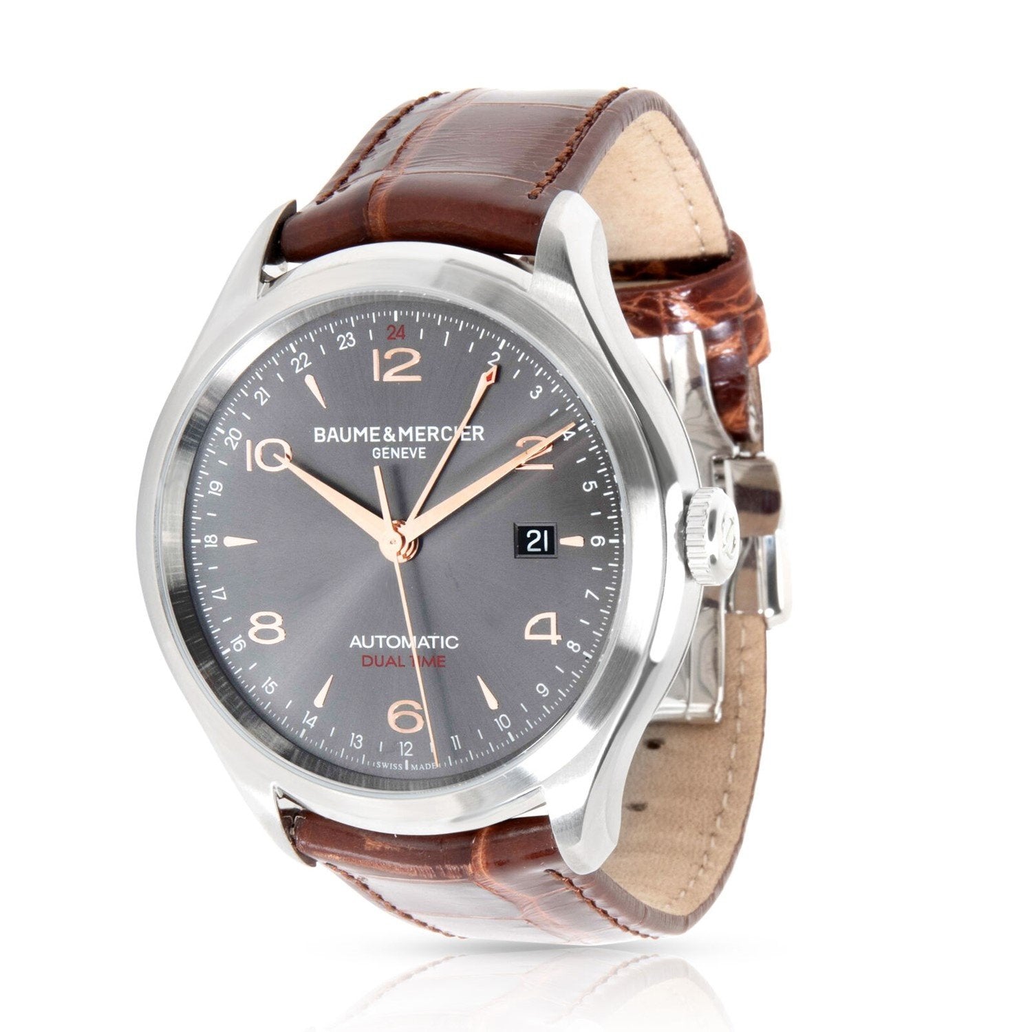 Baume Mercier Men s MOA10111 Clifton Brown Leather Watch Bezali