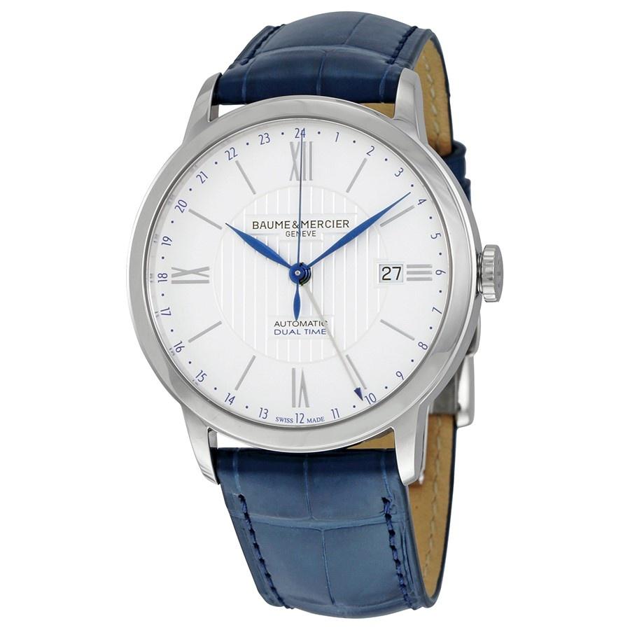 Baume &amp; Mercier Men&#39;s MOA10272 Classima Blue Leather Watch