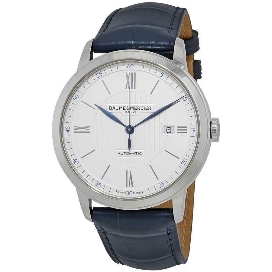 Baume &amp; Mercier Men&#39;s MOA10333 Classima Blue Leather Watch