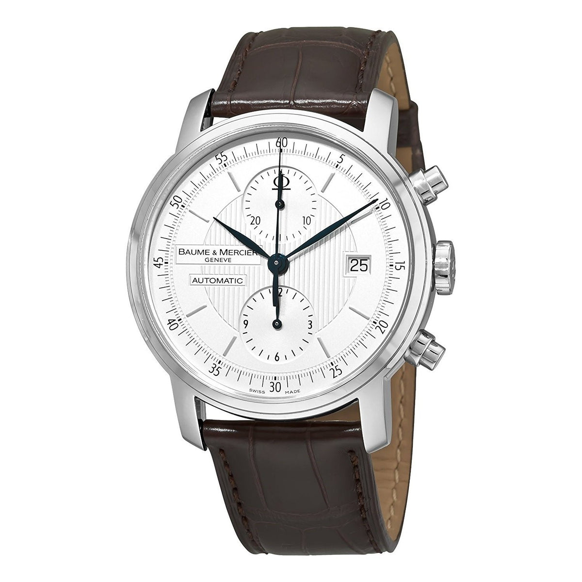 Baume &amp; Mercier Men&#39;s MOA8692 Classima Automatic Chronograph Brown Leather Watch