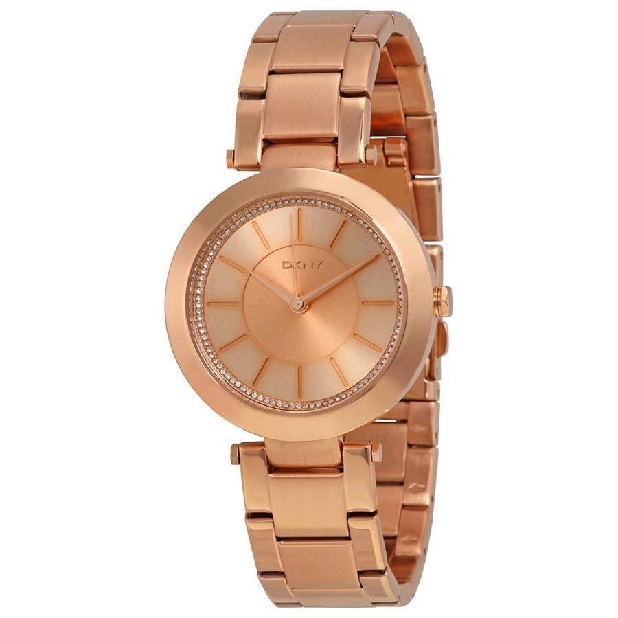 DKNY Women&#39;s NY2287 Stanhope Crystal Rose-Tone Stainless Steel Watch