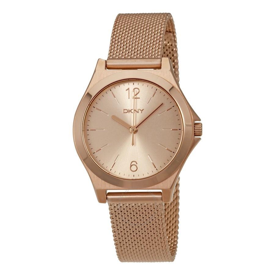 DKNY Women&#39;s NY2489 Parsons Rose-Tone Stainless Steel Watch