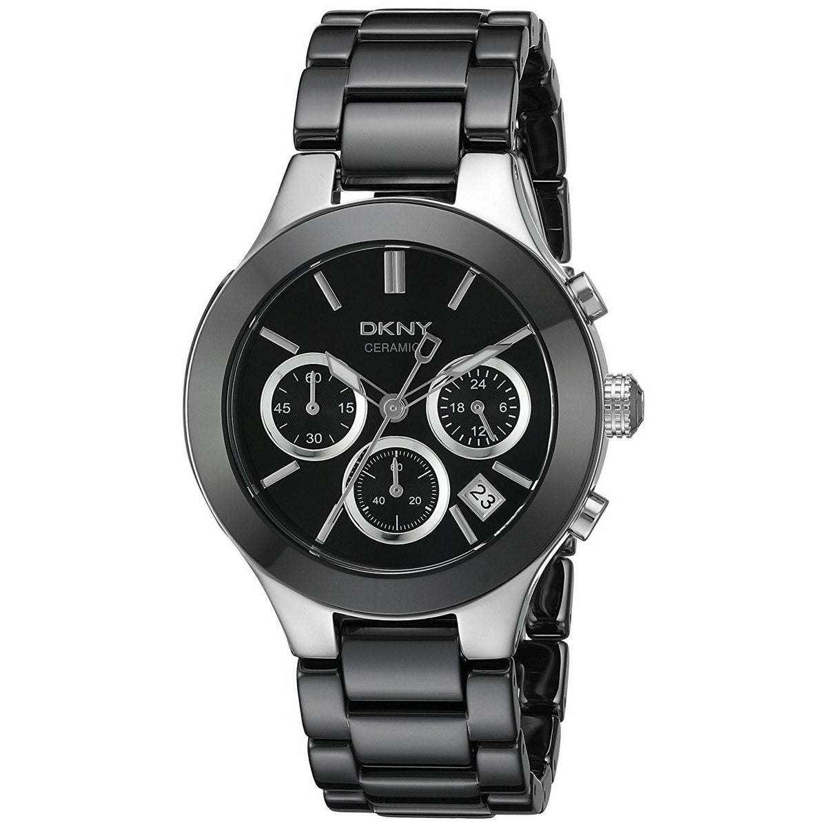 DKNY Women&#39;s NY4914 Chambers Chronograph Black Ceramic Watch