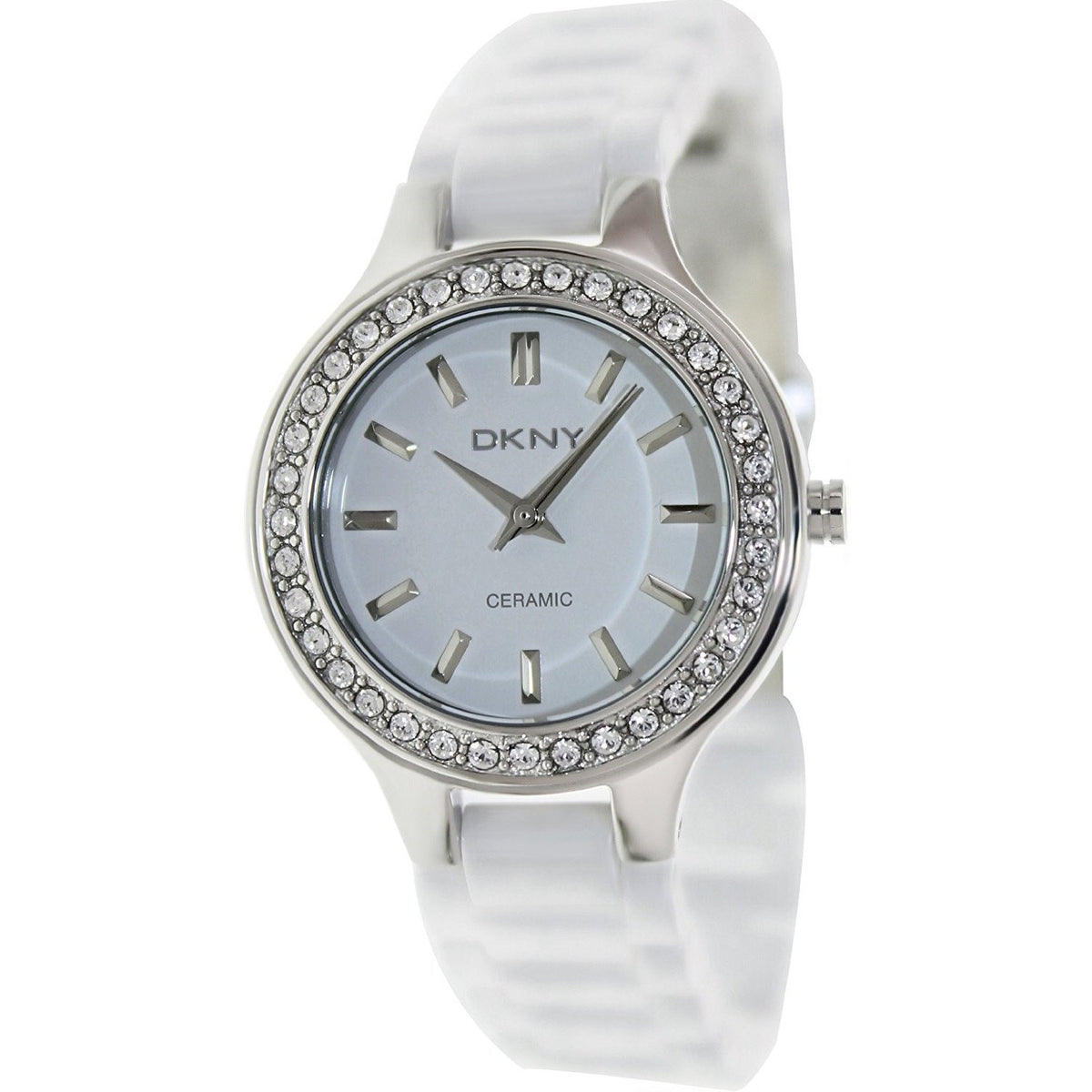 DKNY Women&#39;s NY4982 Crystal White Ceramic Watch