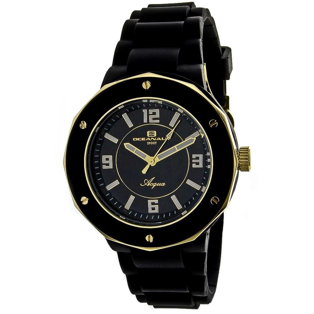 Oceanaut Women&#39;s OC0214 Acqua Black Rubber Watch