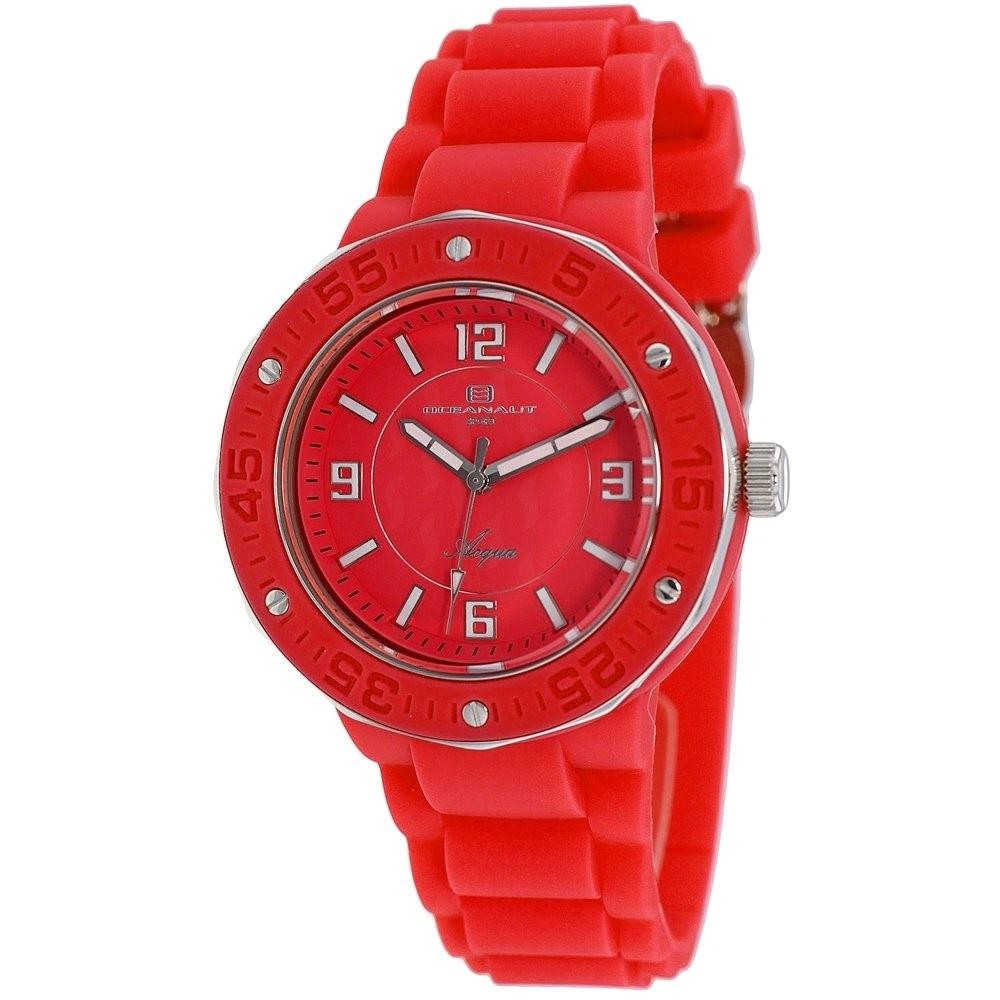 Oceanaut Women&#39;s OC0225 Acqua Red Silicone Watch