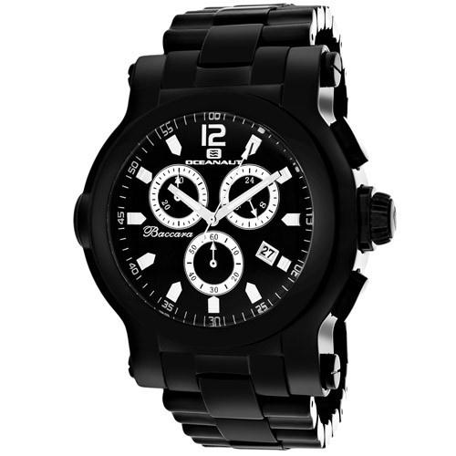 Oceanaut Men&#39;s OC0828 Baccara XL Chronograph Black Stainless Steel Watch