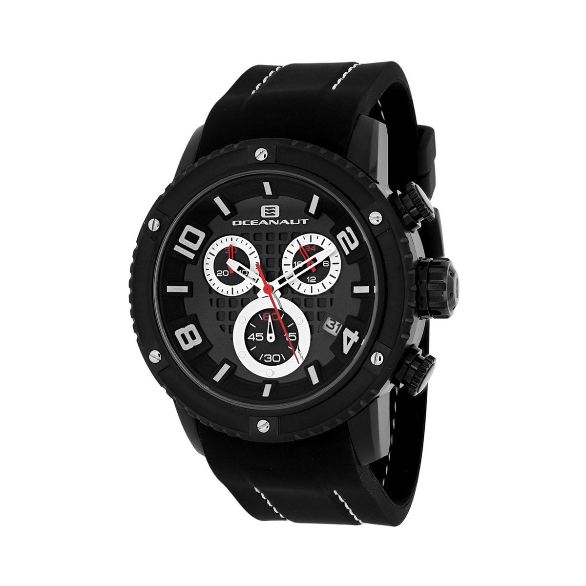 Oceanaut Men&#39;s OC3124R Impulse Sport Chronograph Black Silicone Watch