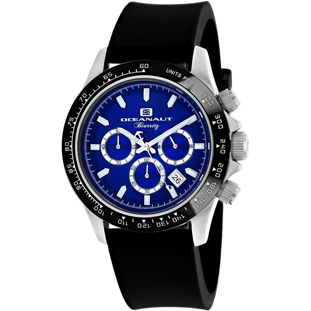 Oceanaut Men&#39;s OC6113R Biarritz Chronograph Black Silicone Watch