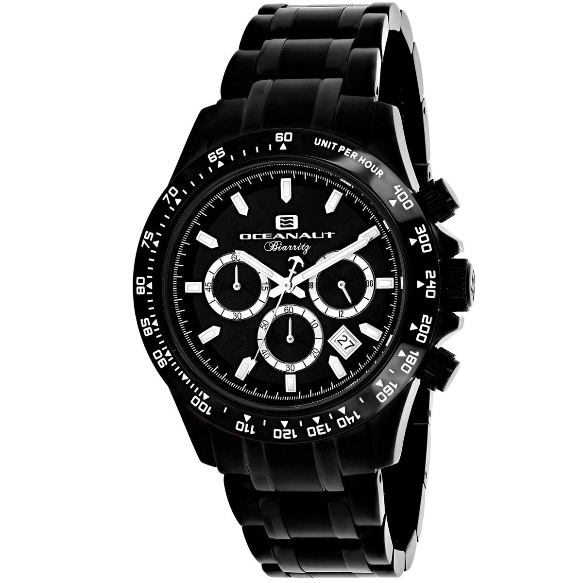 Oceanaut Men&#39;s OC6114 Biarritz Chronograph Black Stainless Steel Watch