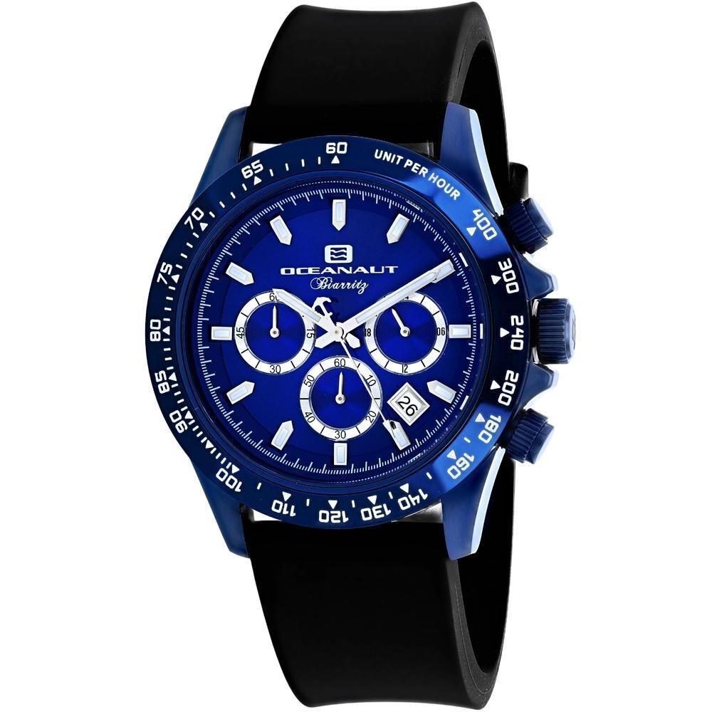 Oceanaut Men&#39;s OC6117R Biarritz Chronograph Black Leather Watch