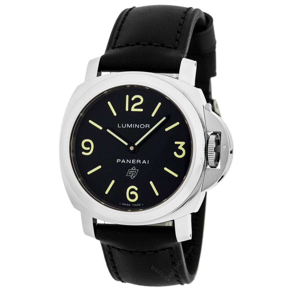 Panerai Men&#39;s PAM01000 Luminor Automatic Black Leather Watch