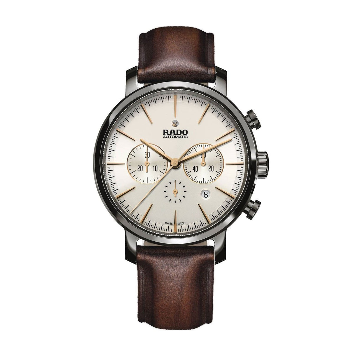 Rado Men&#39;s R14076106 Diamaster XXL Chronograph Automatic Brown Leather Watch