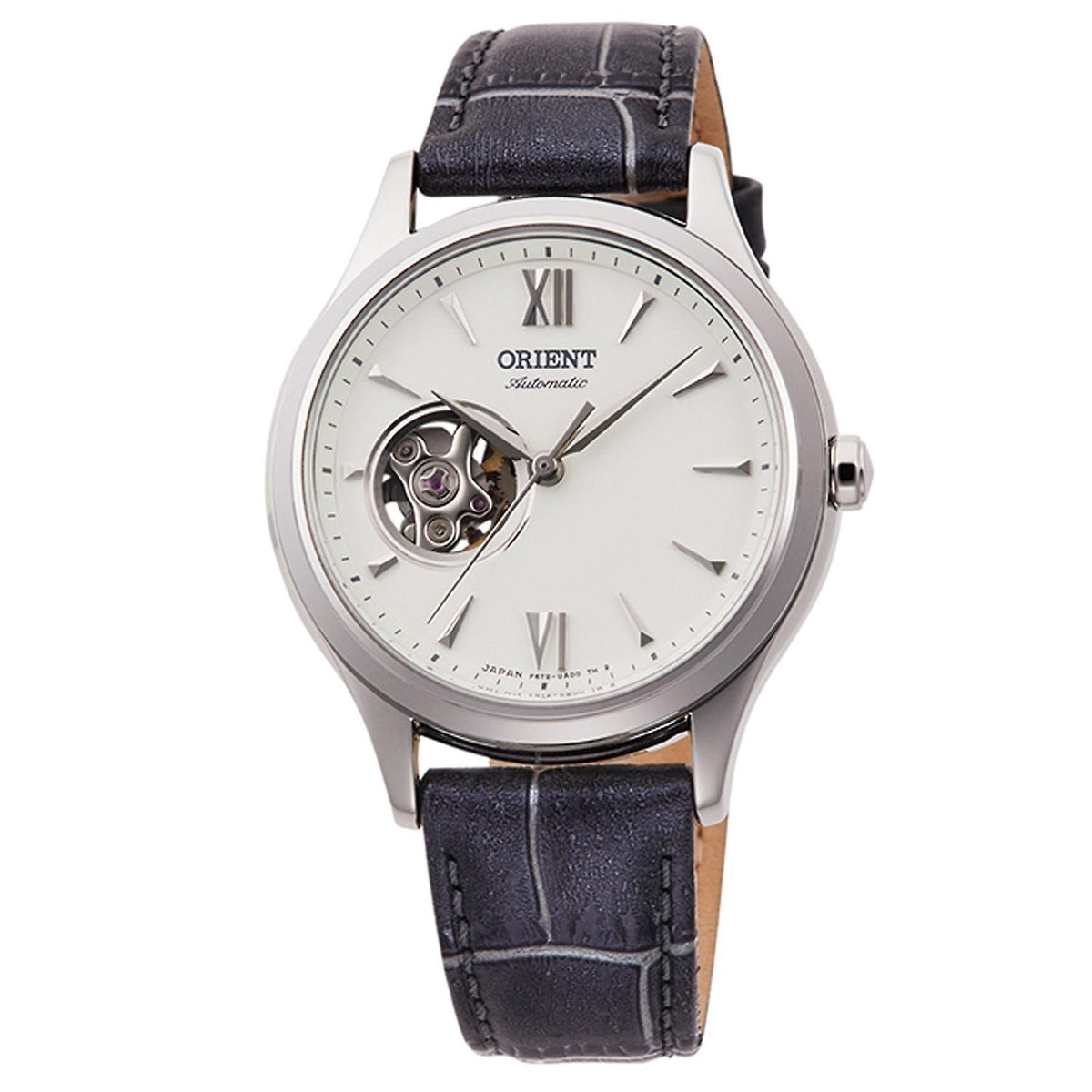 Orient Women&#39;s RA-AG0025S10B Open Heart Grey Leather Watch