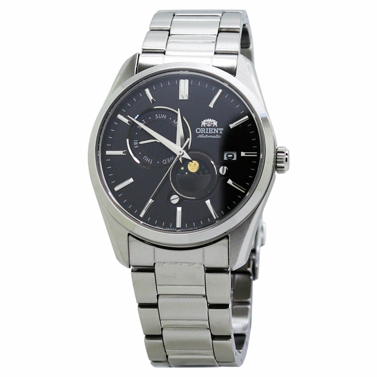 Orient Men&#39;s RA-AK0307B10B Sun And Moon Stainless Steel Watch