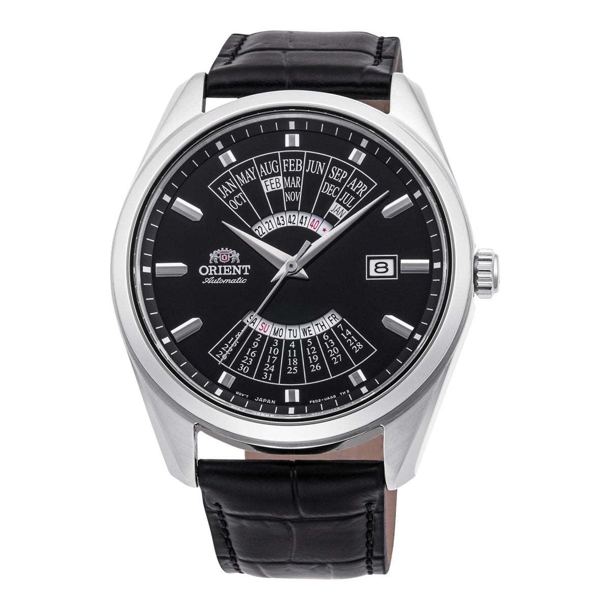 Orient Men&#39;s RA-BA0006B10B Multi Year Black Leather Watch