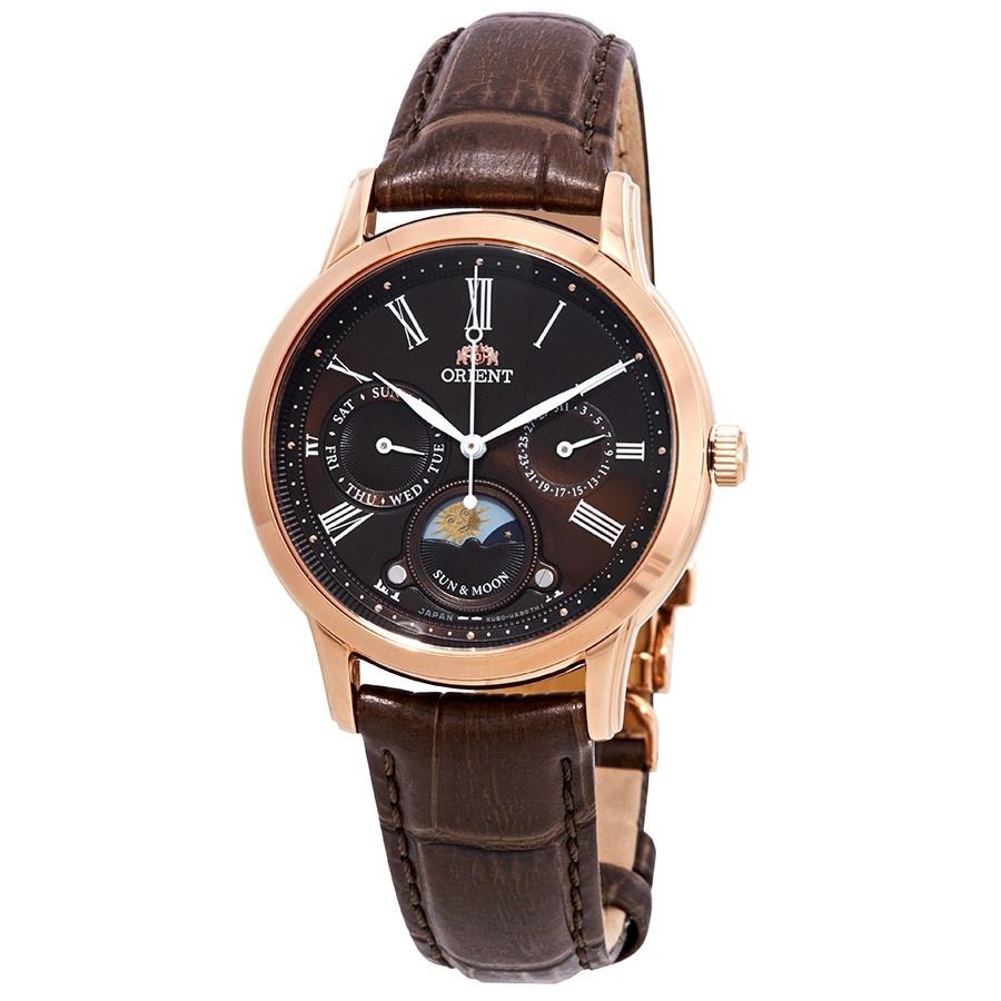 Orient Women&#39;s RA-KA0002Y10B Sun and Moon Multi-Function Brown Leather Watch