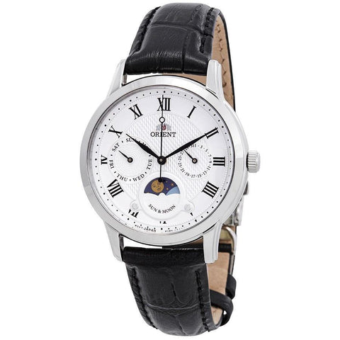 Orient Men's RA-KA0006S Sun And Moon Moonphase Multi-Function Black Leather Watch