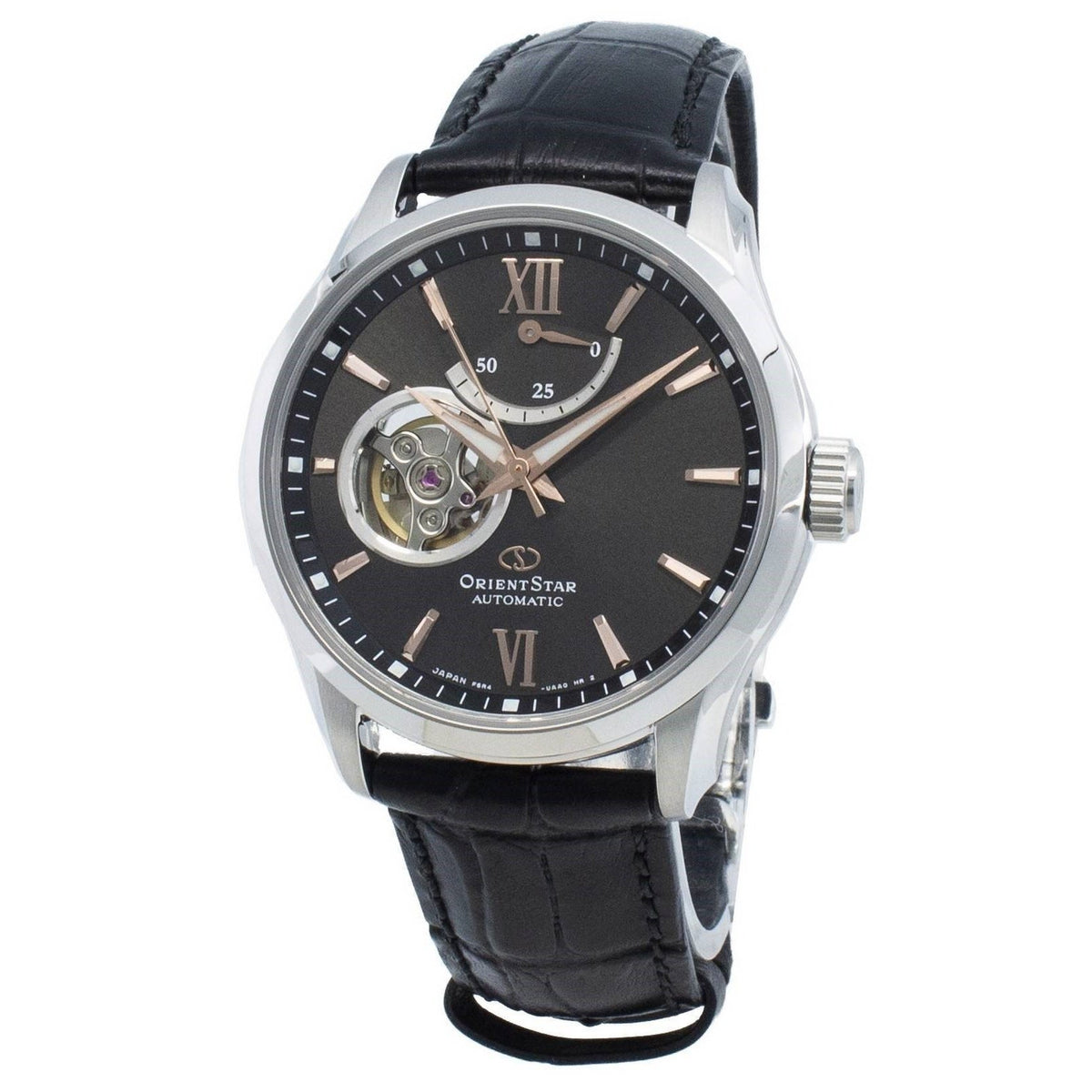 Orient Men&#39;s RE-AT0007N00B Star Black Leather Watch