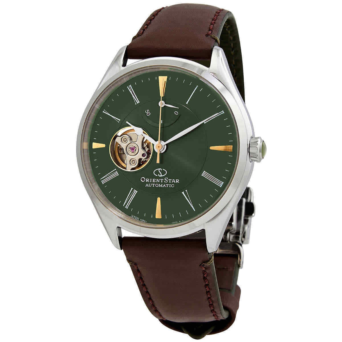 Orient Men&#39;s RE-AT0202E00B Orient Star Brown Leather Watch