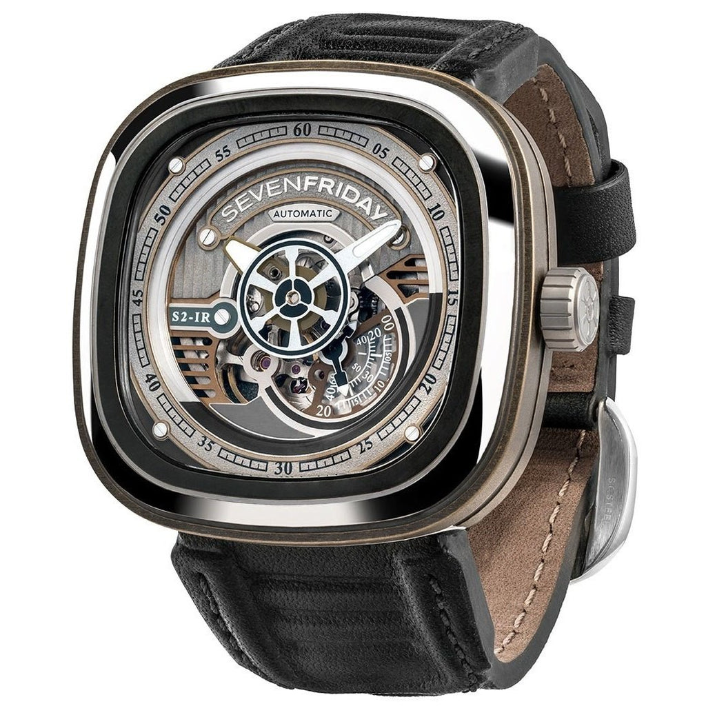 Sevenfriday Men's S2-01 S-Series Black Leather Watch - Bezali