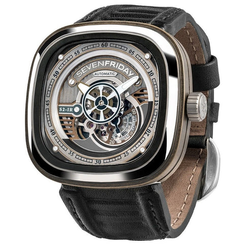 Sevenfriday Men's S2-01 S-Series Black Leather Watch