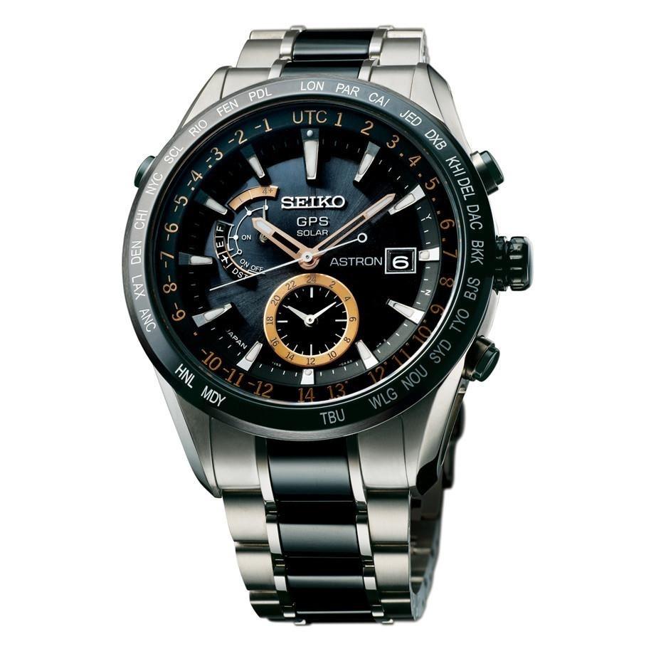 Seiko Men's SAST017 Astron GPS Solar Limited Edition World Time Two-Tone  Titanium and Ceramic Watch
