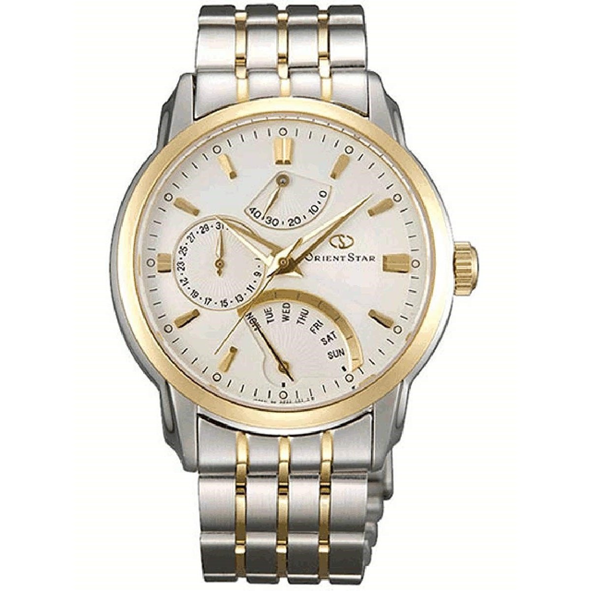 Orient Men s SDE00001W0 Star Retrograde Two Tone Stainless Steel Watch Bezali