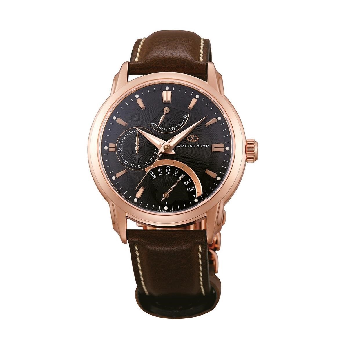 Orient Men&#39;s SDE00003B0 Star Retrograde Brown Leather Watch