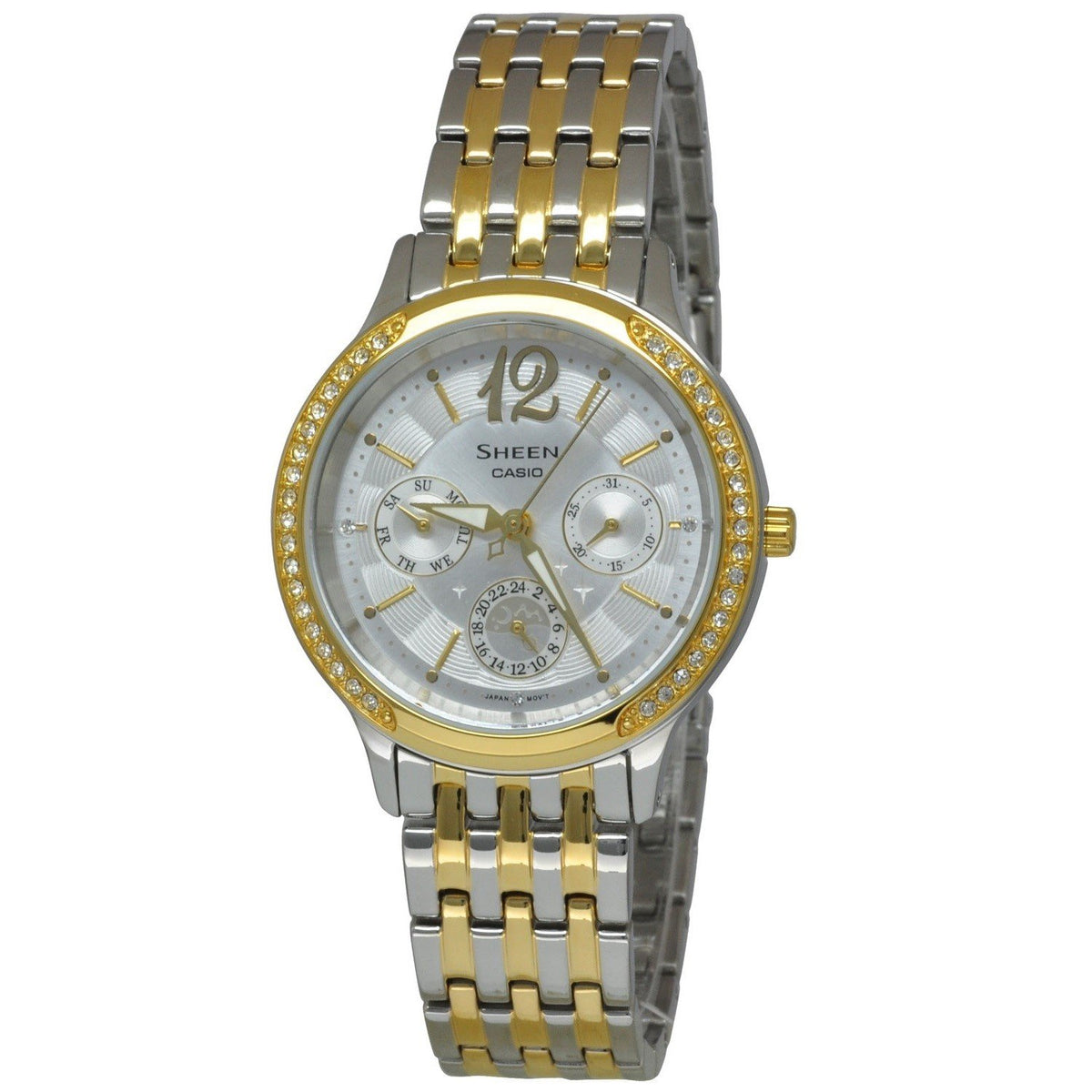 Casio Women&#39;s SHE3030SG-7A Sheen Crystal Two-Tone Stainless Steel Watch