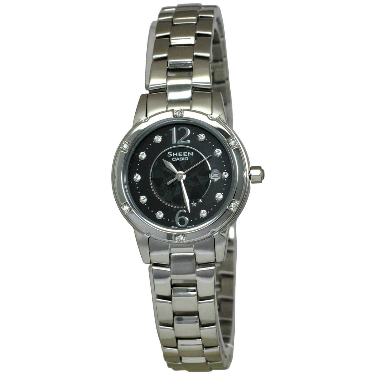 Casio Women&#39;s SHE4021D-1A Sheen Crystal Stainless Steel Watch