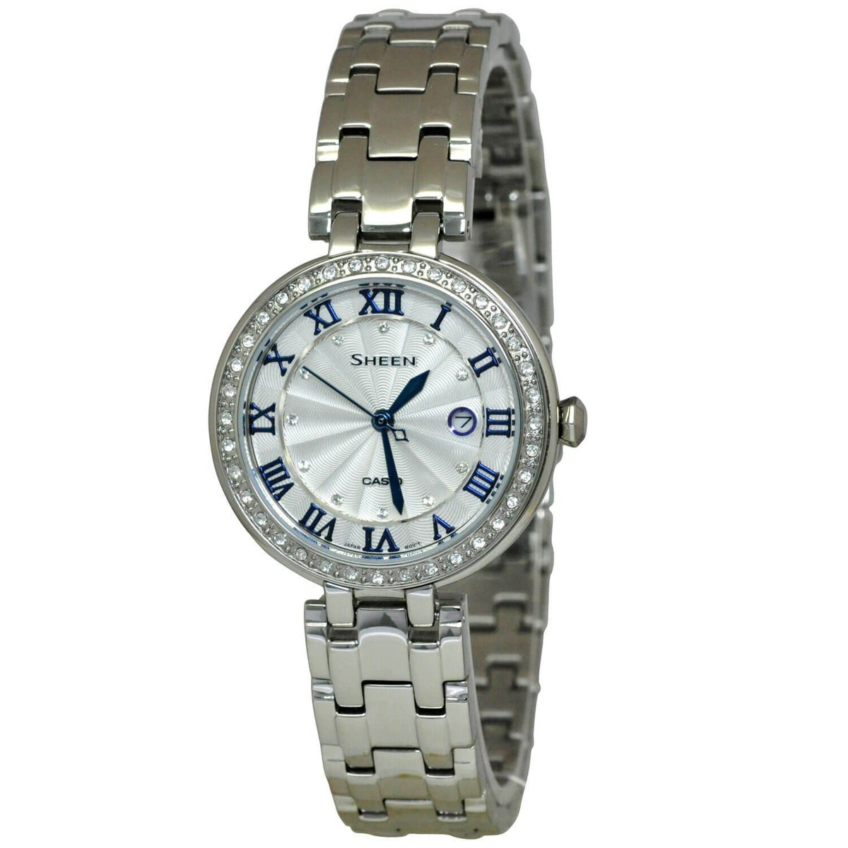 Casio Women&#39;s SHE4034D-7A Sheen Crystal Stainless Steel Watch