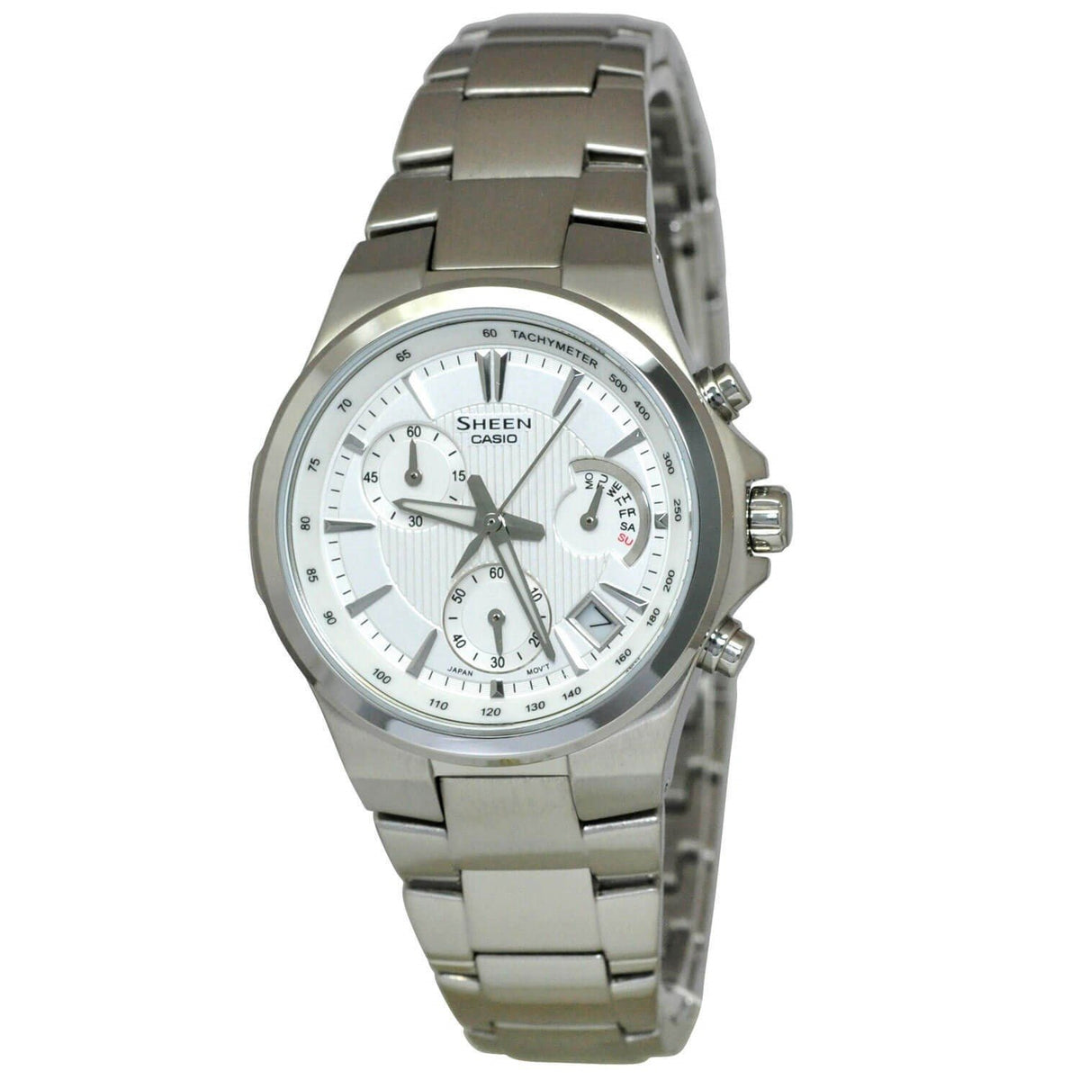 Casio Women&#39;s SHE5019D-7A Sheen Chronograph Stainless Steel Watch