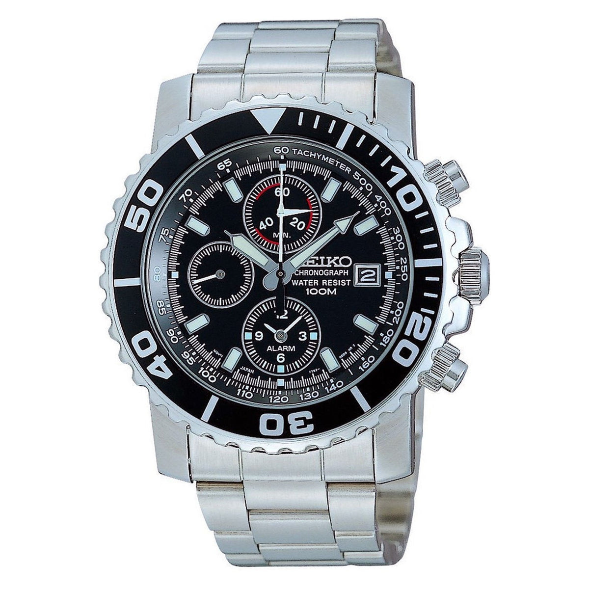 Seiko Men&#39;s SNA225 Chronograph Stainless Steel Watch