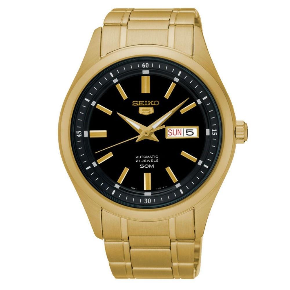 Seiko Men&#39;s SNKN98 Series 5 Gold-Tone Stainless Steel Watch