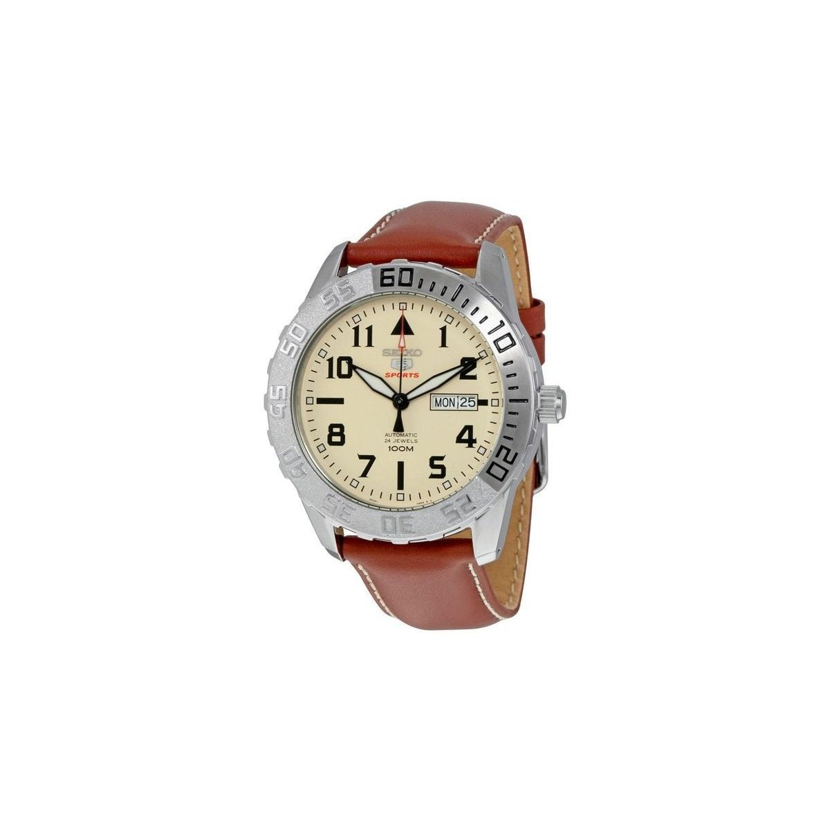 Seiko Men&#39;s SRP757 Series 5 Brown Leather Watch