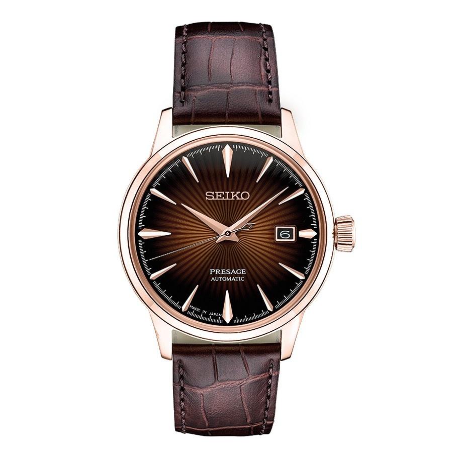 Seiko Men&#39;s SRPB46 Presage Brown Leather Watch