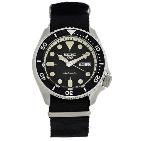 Seiko Men's SRPD89 Seiko 5 Black Canvas Watch