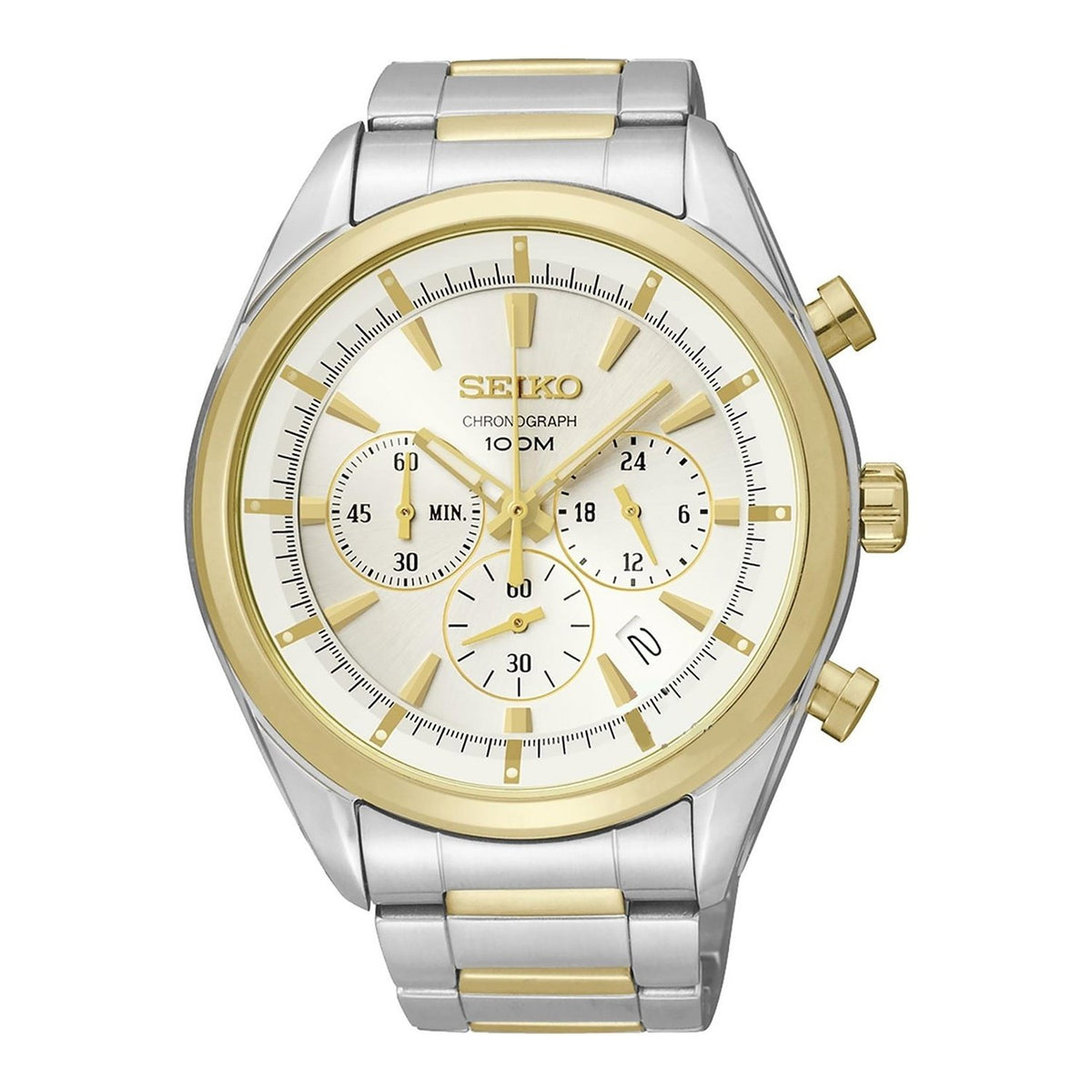 Seiko Men&#39;s SSB090 Chronograph Chronograph Two-Tone Stainless Steel Watch