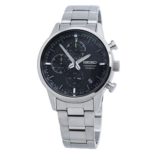 Seiko Men's SSB389 Chronograph Chronograph Grey Titanium Watch - Bezali